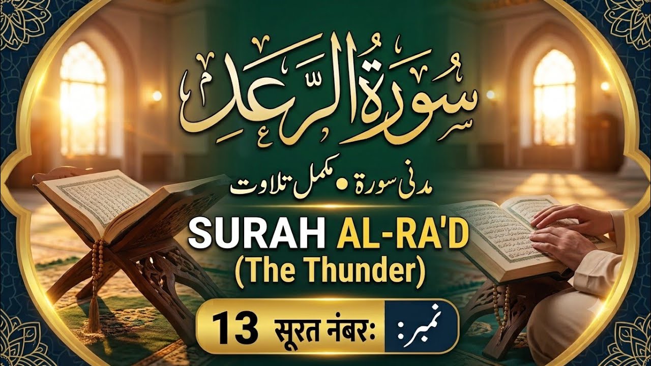 13 Surah Ar-Ra'd - 8D AUDIO Quran Urdu Translation Only - YouTube