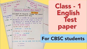 Class -1 English Test paper-2023|Grade -1 Cbse English Test paper-2023_24