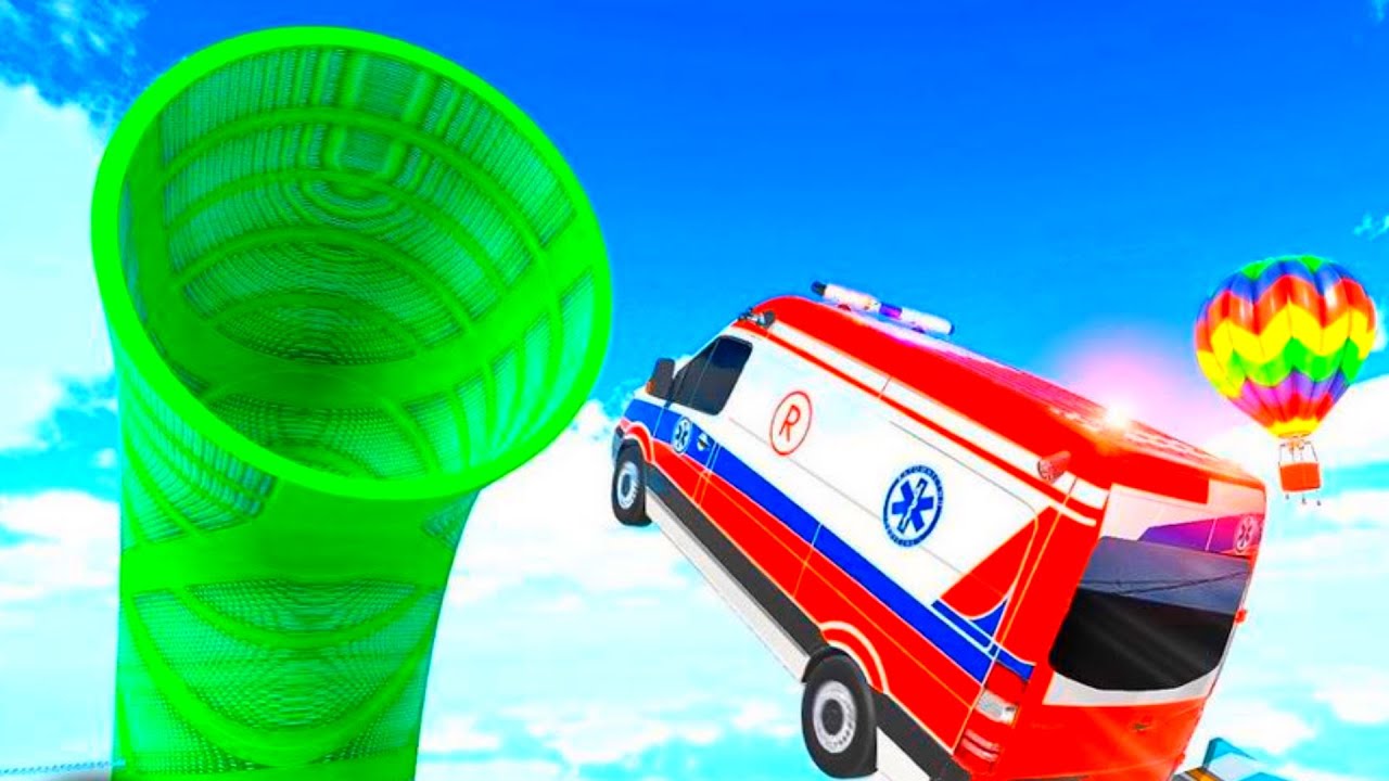 Ambulance Car Stunts: Mega Ramp Stunt Car Games - Level 1-5 - Android Gameplay