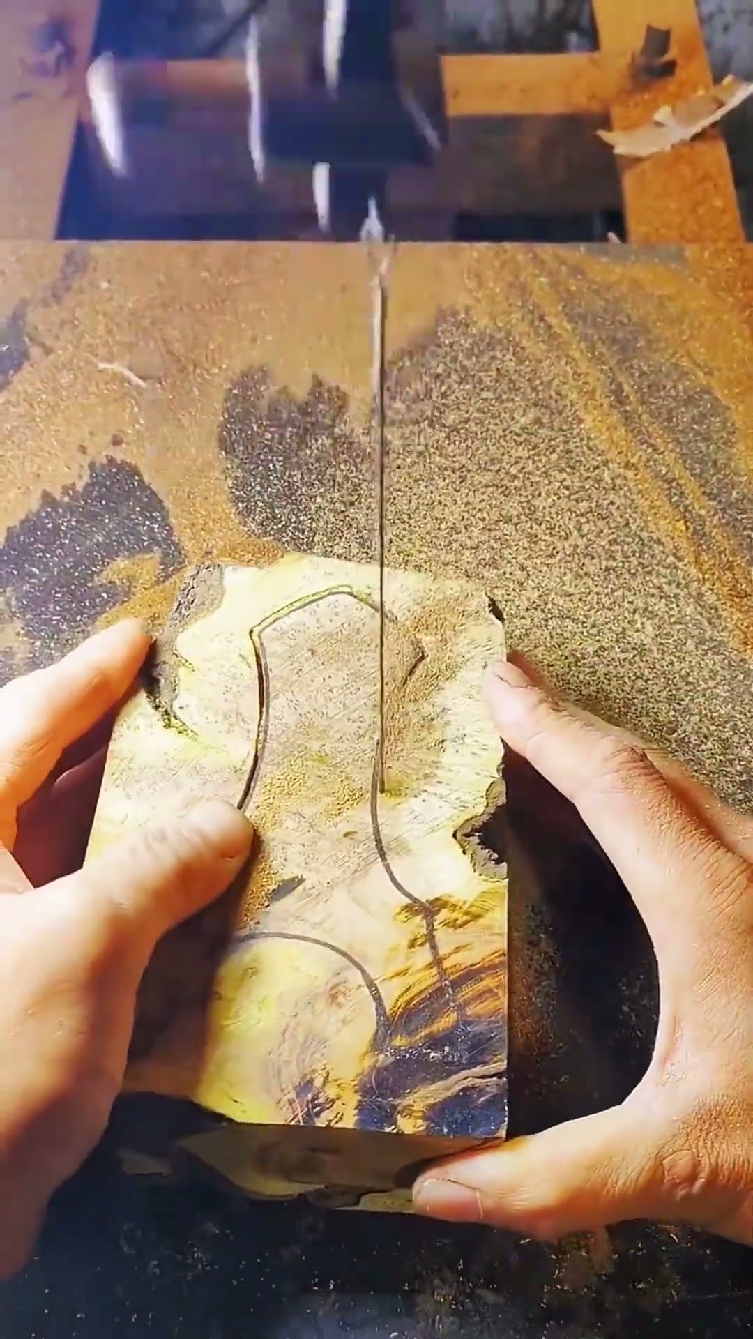 Drawing saw cutting bow process