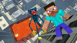 Minecraft & Huggy Wuggy - Crazy Ragdolls, Funny Moments [GMOD] #318