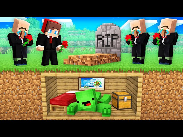 Mikey Build a HOUSE inside GRAVE To Prank Mikey in Minecraft ! - Maizen class=
