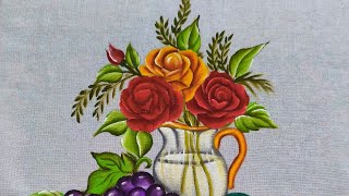 Como pintar vaso com rosas para iniciantes #curteecompartilha #seinscreve 