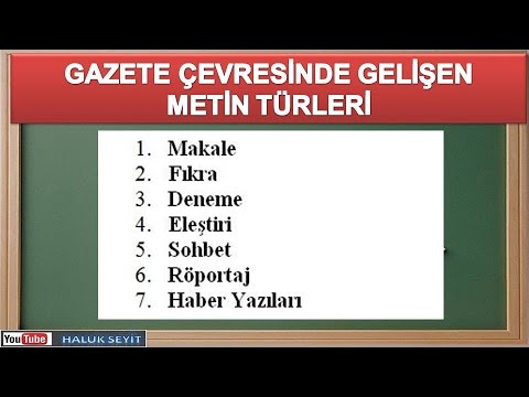 GAZETE ÇEVRESİNDE GELİŞEN ÖĞRETİCİ METİNLER ( LYS EDEBİYAT )