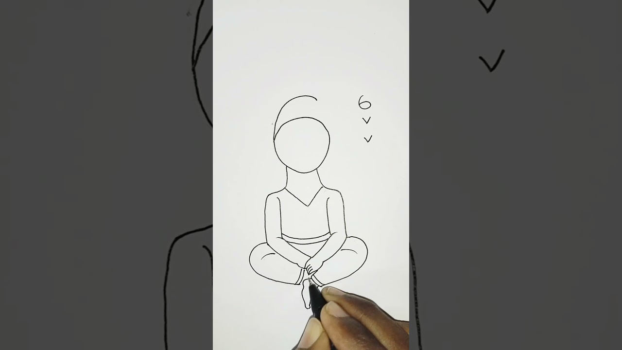 Very easy step by step girl drawing