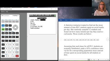 TInterval example using the TI-84 Plus CE-T