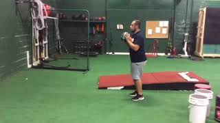 Step Back Med Ball Shotput