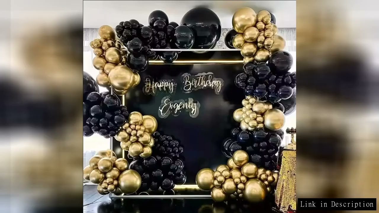 99pcs Black Gold Balloon Wreath Arch Set, suitable for weddings, birthdays, pop parties, bridal show