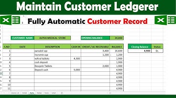 How to maintain Customer Ledger in Excel fully automatic by learning Center in Urdu/hindi