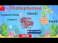 RHODOPHYCEAE|CHAPTER3|PLANT KINGDOM|CLASS11|COMPLETE NOTES 📝