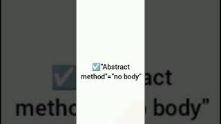 what is abstract class/method | java #shorts #youtubeshorts #cse #abstract #youtube