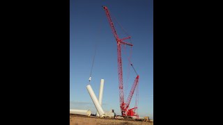 Wind  Turbine Installation of Base Tower process