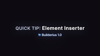 Quick Tip: Elements Inserter, add elements to pages and templates efficiently
