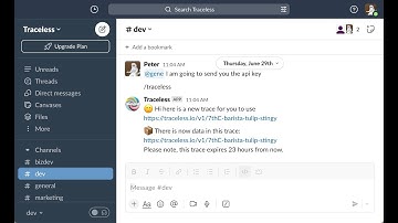 Traceless Slack Demo (5 min)