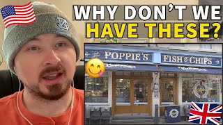 American Reacts to a British Fish and Chips Shop