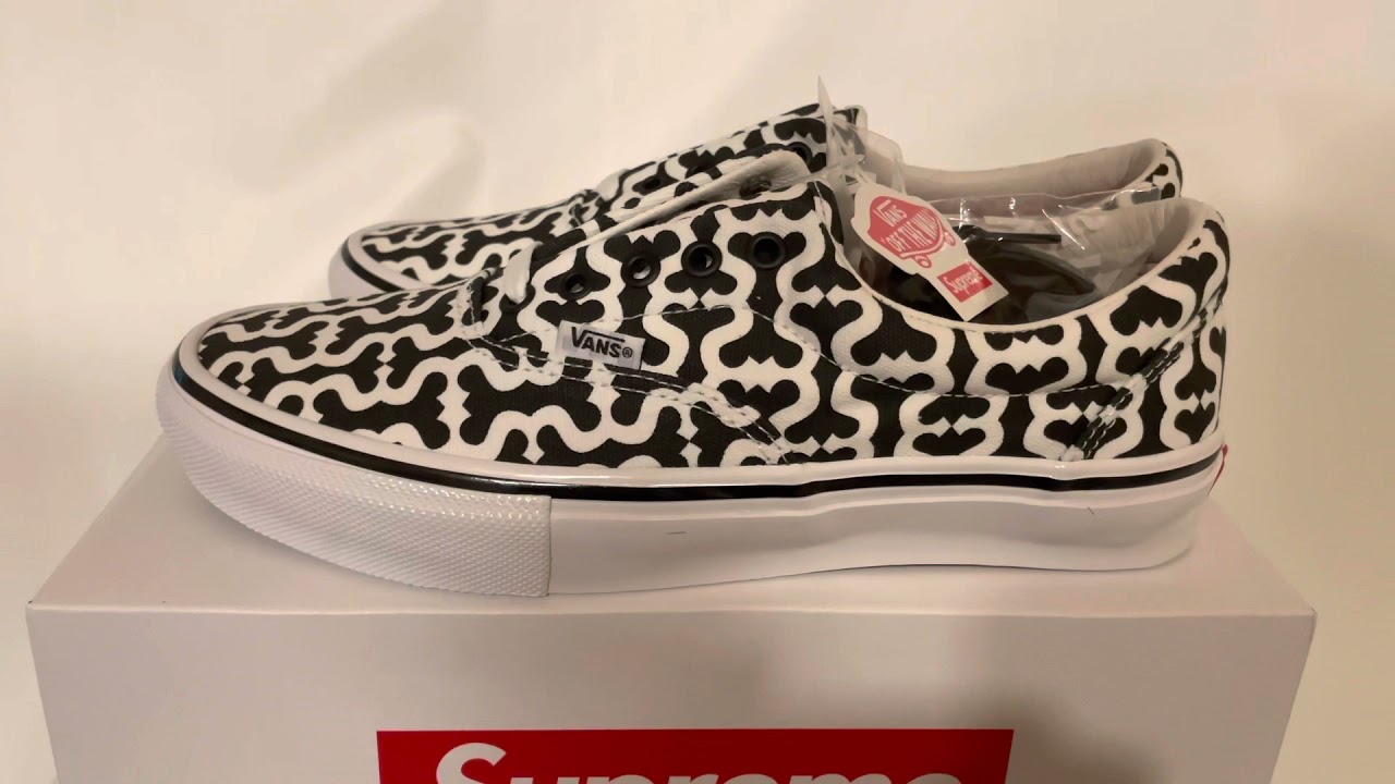 SUPREME × VANS MONOGRAM S LOGO SKATE ERA "BLACK"
