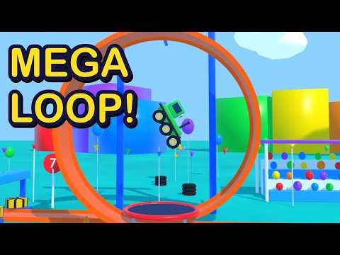 Which Car Beats the Mega Loop? 5 Color Cars Stunt Track Challenge