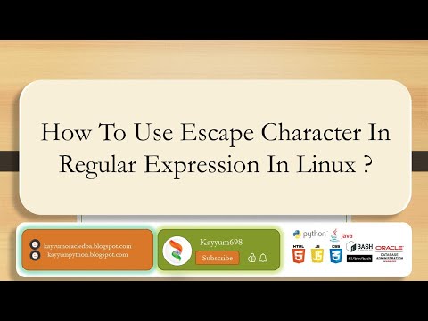How to use escape character in regular expression in linux ?