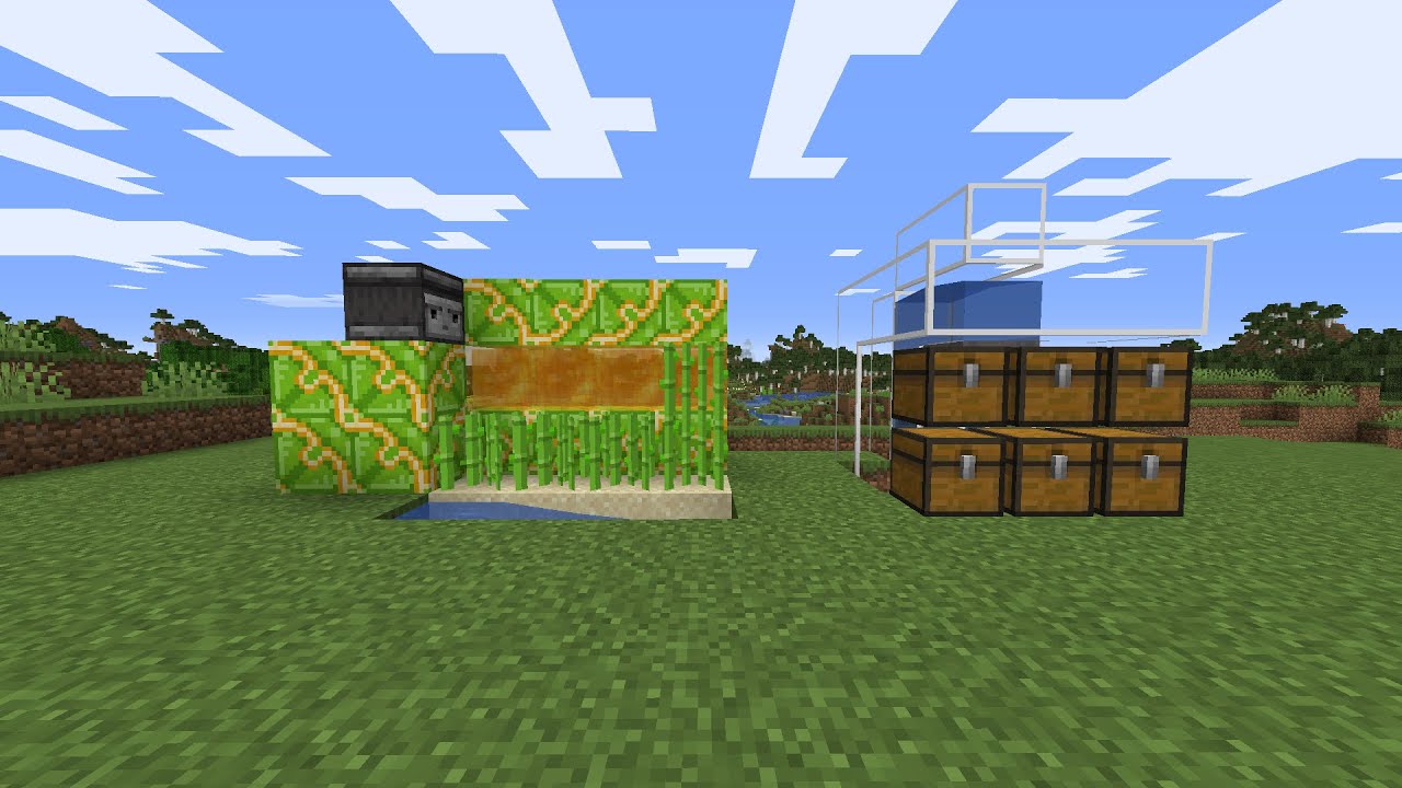 Einfache automatische Zuckerrohrfarm + ein Sortiersystem I Minecraft ...