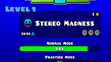 Geometry Dash Level 1 Stereo Madness Full Gameplay