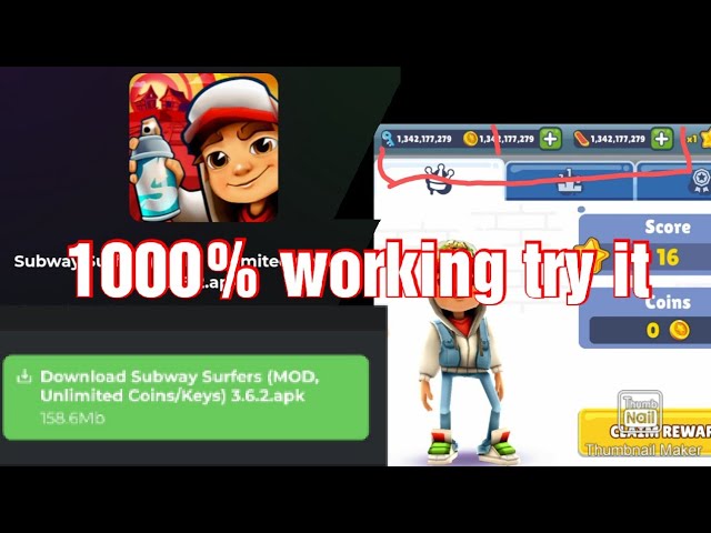 Hack subway surfers working 1000%