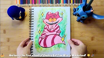 How to draw Cheshire Cat from Alice in Wonderland 🐱✨