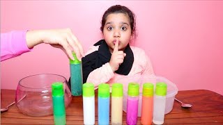 تحدي نسوي سلايم بدون ما نشوف!! مقلبتها!!  Blindfolded Slime Challenge