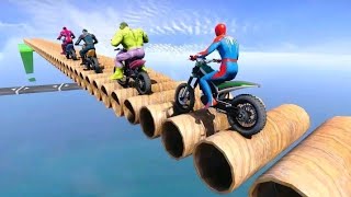 Impossible bike stunt racing || spider bike game 4 heros || screenshot 4