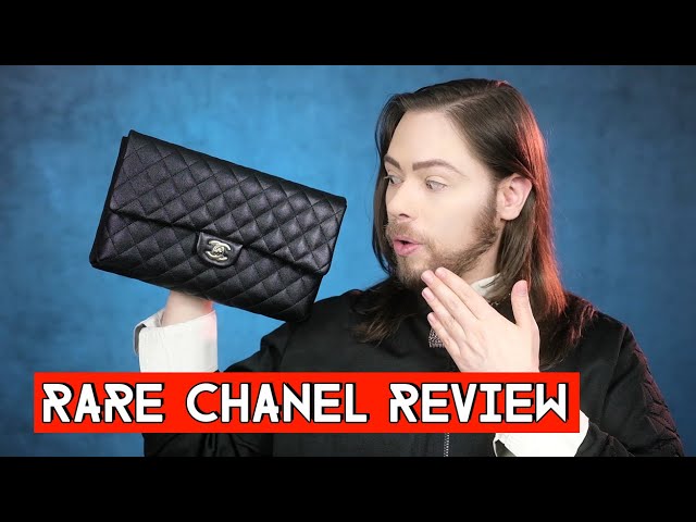 Rare CHANEL Timeless Classic 11.12 caviar leather with gold hardware Clutch  review 