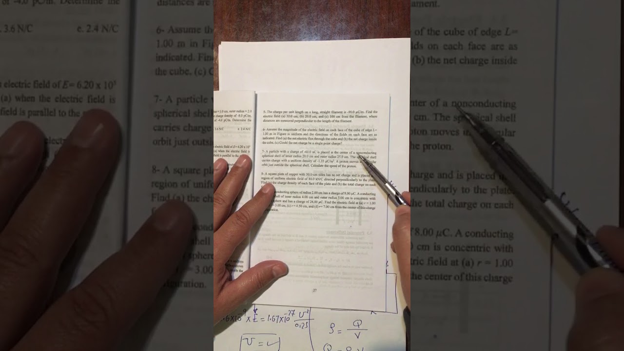 مسائل على الشحنة الكروية