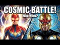 Nova vs Captian marvel (The battle of the two cosmic powerhouse)