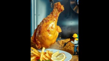 🔥🍗 | Tiny Workers at Work  #ai  #animals  #animation #shorts