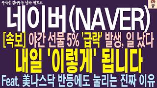 [네이버(NAVER) 주가전망] 야간 선물 5% '급락' 발생 .. 일 났다 ! 내일 '이렇게' 됩니다 ! 美나스닥 반등에도 눌리는 진짜 이유 !        #네이버 #naver