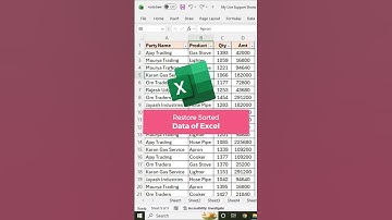 Restore Sorted Data of Excel #excelmagictrick