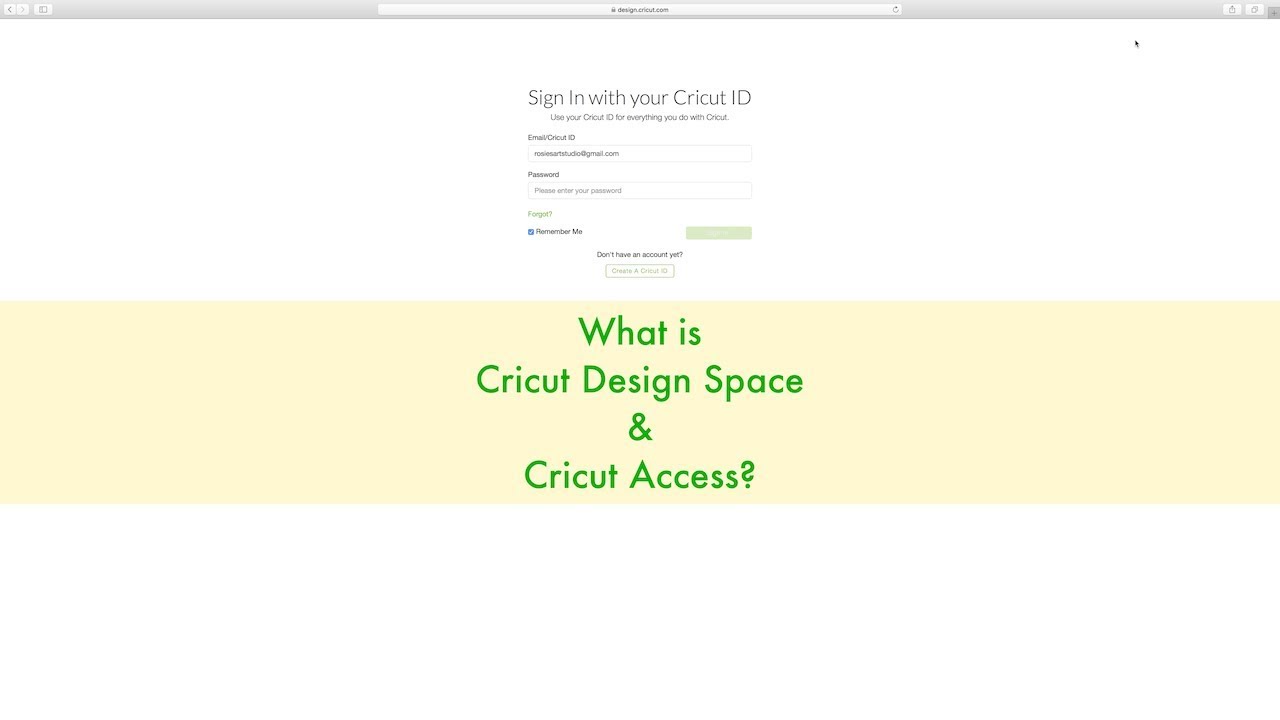 Cricut Design Space Login Page