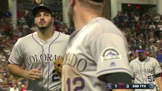 COL@CLE: Arenado lets ball drop, starts a double play