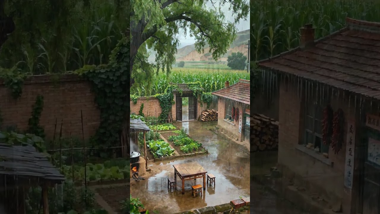 Soothing Village Rain 🌧️
