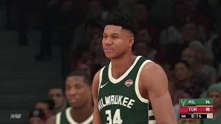 The greek freak giannis antetokounmpo and milwaukee bucks are at
scotiabank arena in toronto,canada taking on kawhi leonard toronto
raptors
