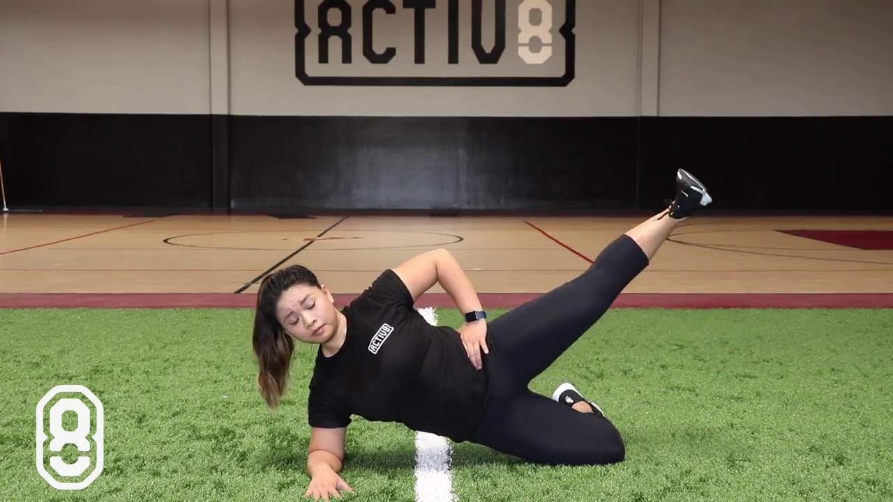 Side Plank Bottom Knee Bent Top Leg Raise - YouTube
