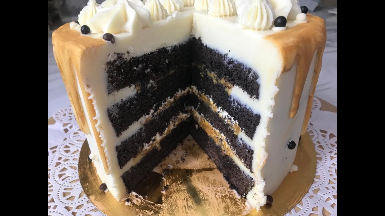 Gateau D Anniversaire Layer Cake Ganache Chocolat Blanc Youtube