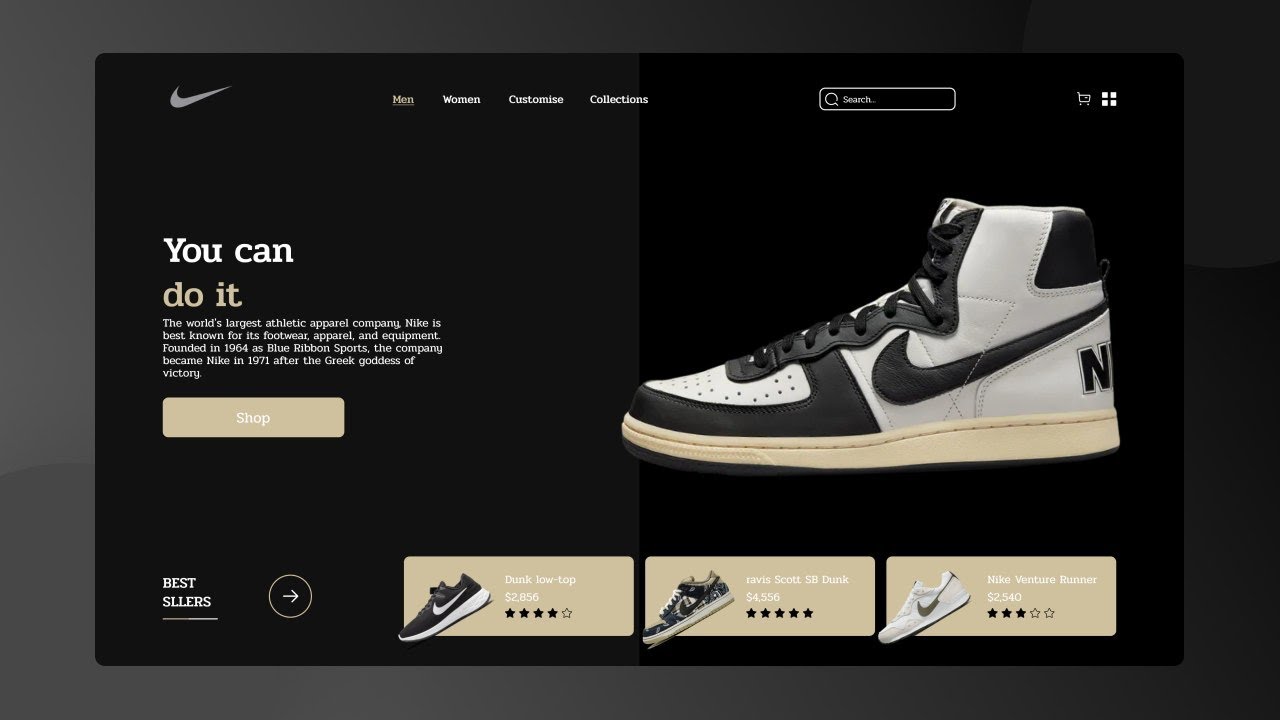 Designing a Nike Landing Page UI Design in Figma - Speed Art Tutorial ...