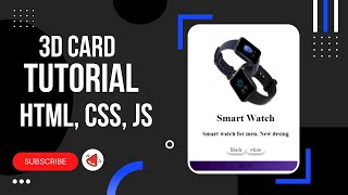 3D Card Effect Tutorial for beginners - HTML - CSS -JS