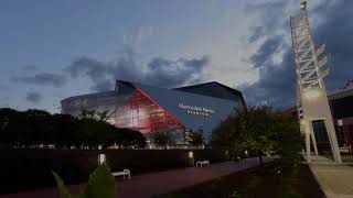 Time Lapse sunset over Mercedes-Benz Stadium
