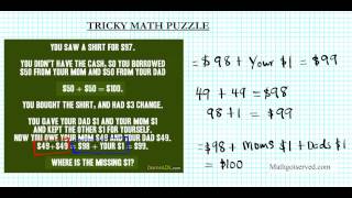 math puzzle You saw a shirt for $97 mathgotserved brain teasers