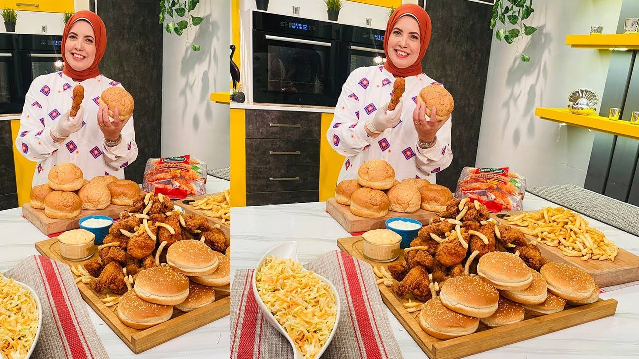 العزومة مع الشيف فاطمة أبو حاتي | وجبة الدجاج الحارة - الثومية - البطاطس المقرمشة - سلطة الكول سلو