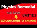 🛑Physics remedial mid exam chapter 1 and 2 plus deep explanation of answers 