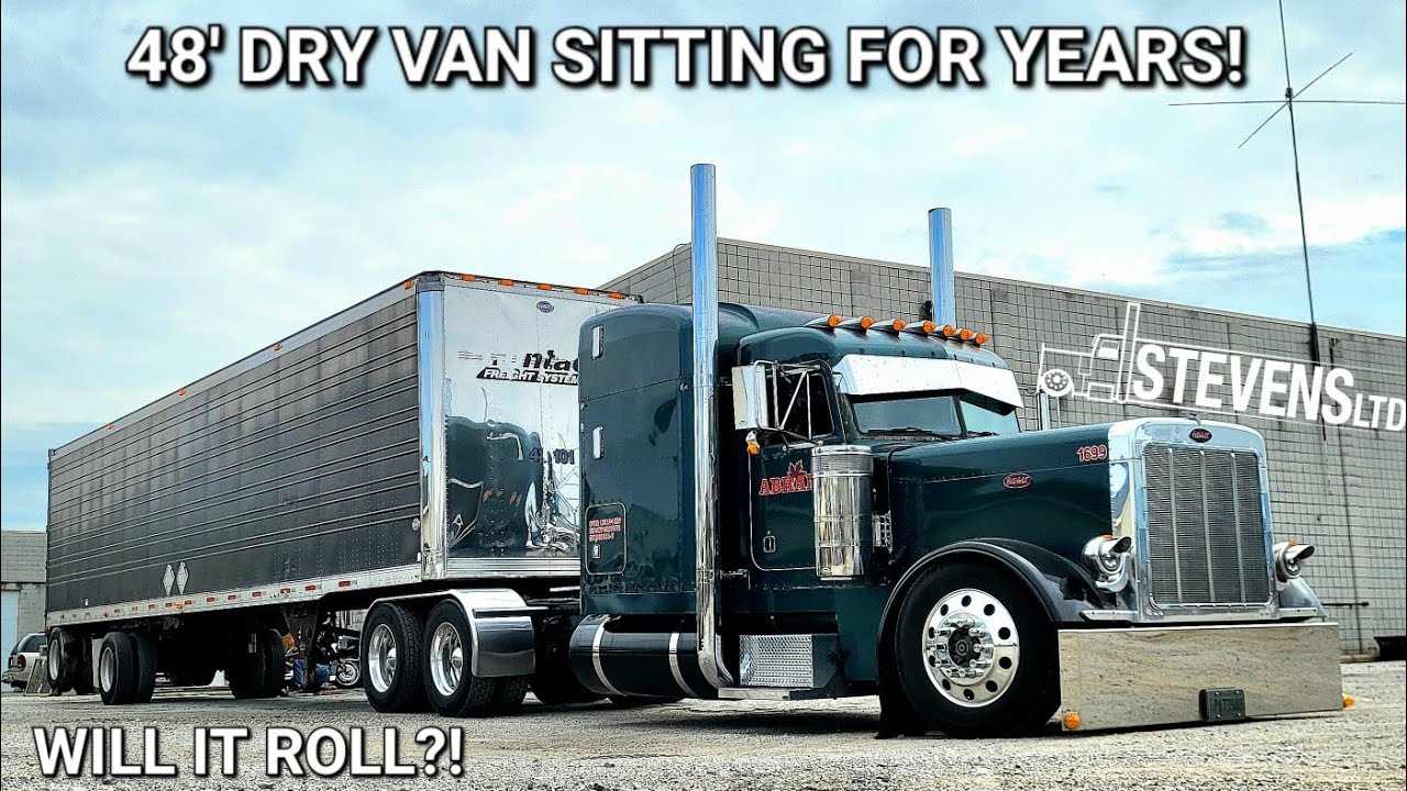 A STRETCHED OUT Peterbilt 379, Pulls Out A 48 Foot Trailer, That Has