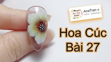 Dạy Vẽ Cọ Tròn Hoa Cúc Mini Oval Trên Móng