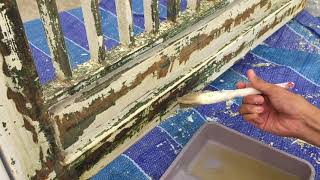 The effect of paint remover on gate.