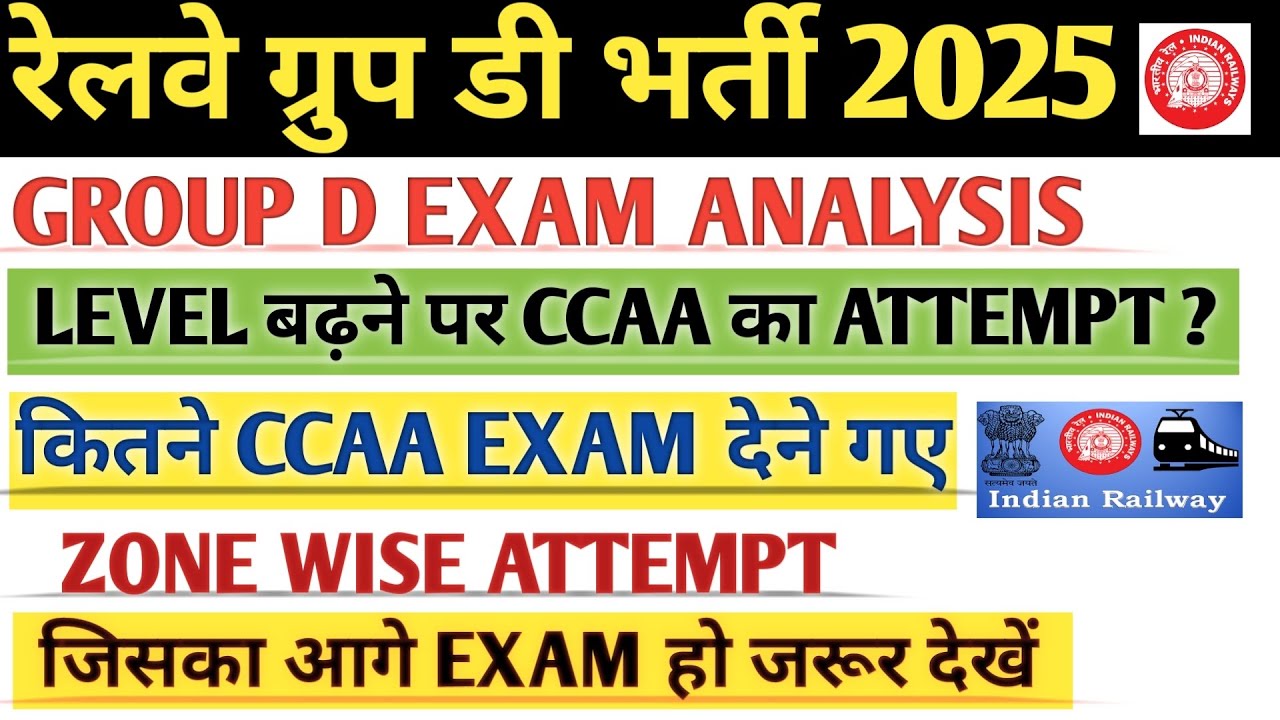 रेलवे ग्रुप डी भर्ती 2025 | 🔥GROUP D LEVEL बढ़ने पर CCAA का ATTEMPT? CСАА GROUP D SAFE SCORE कितना?😳
